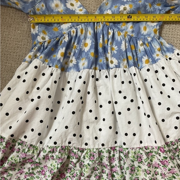 ASOS Mixed Print Tiered Mini Dress Size 6 - Picture 7 of 9